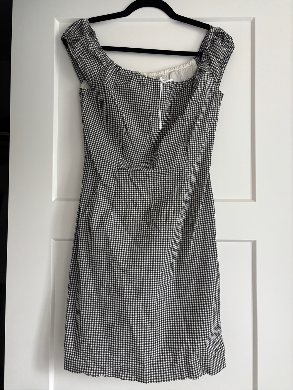 ABS Allen Schwartz Black and White Gingham Mini Dress